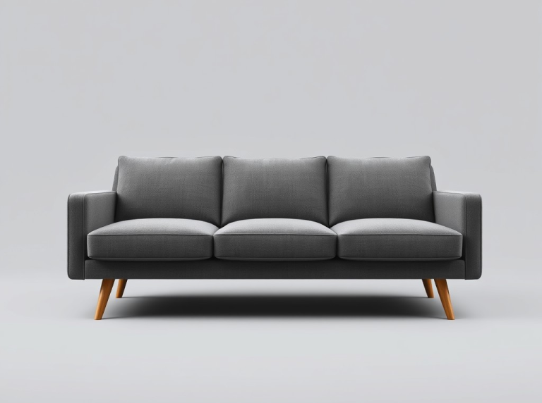 Dark gray three-seater sofa